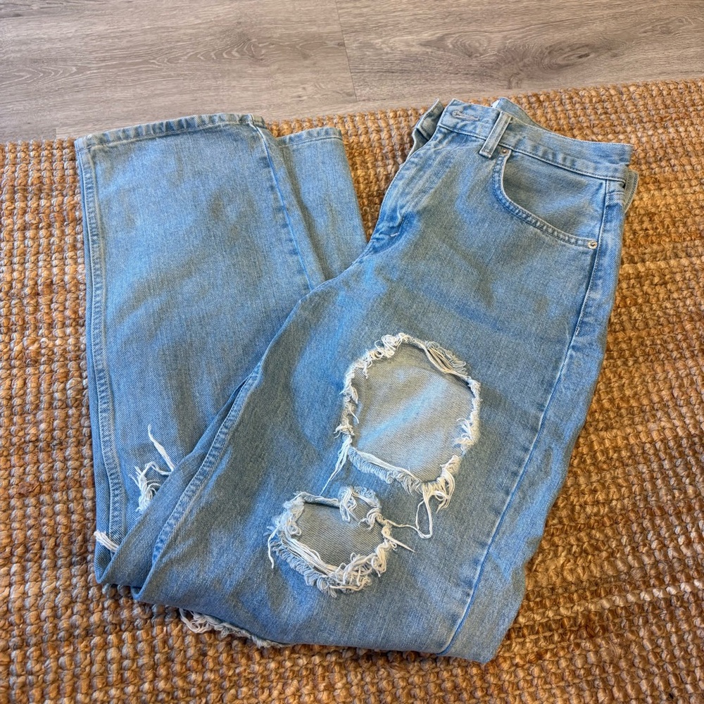 high rise baggy jeans